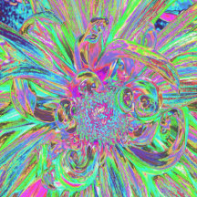 Festive Colorful Psychedelic Dahlia Flower Petals
