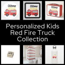 Personalized Kids Red Fire Truck