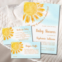Sunshine And Blue Skies Baby Shower Collection.