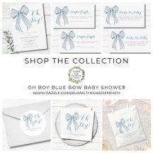 Oh Boy Blue Bow Baby Shower