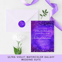 Purple Watercolor Galaxy Celestial Wedding Suite