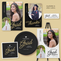 Elegant Script Arch Photos Graduation Party