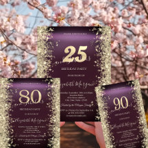 Gold Sparkle Diamonds Burgundy 