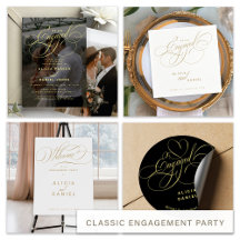 Wedding engagement party invitations and supplies