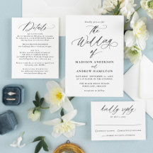 Modern Calligraphy Letterpress Wedding Suite
