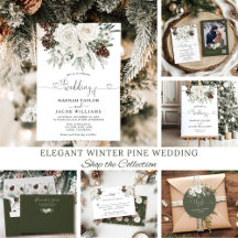 Elegant Evergreen Pine Winter Wedding