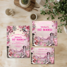 Rustic Cowboy Rodeo 1st Birthday Design