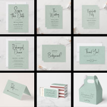 Minimalistic Light Green Linen Wedding collection