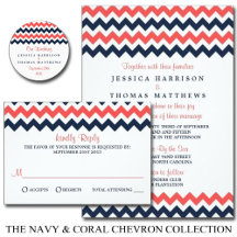 The Navy & Coral Chevron Collection