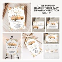 Little Pumpkin Orange Truck Baby Shower Collection