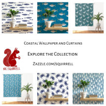 Coastal Wallpaper and Curtains for a Beach House