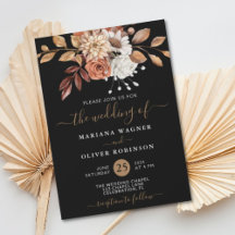 Fall Bouquet on Black Wedding Suite