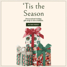 Create Your Own Face Photo Holiday Wrapping Paper