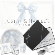 White Bow Girl Coquette Baby Shower Supplies