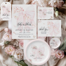Baby in Bloom Floral Pink Bow Baby Girl Shower