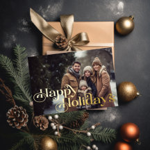 Family Foil Holiday Christmas Postcards