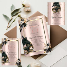 Black Roses Masque Confetti Rose Gold Birthday 