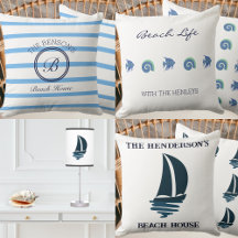 BEACH HOUSE LAMPS AND PILLOWS