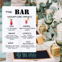 Wedding, Party & Venue Bar Menu