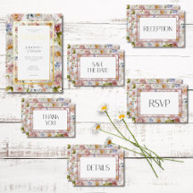 Rustic Pastel April Watercolor Floral Wedding