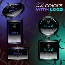 Product Labels Logo Black White Ombre Shadow Font
