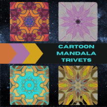 Cartoon Mandala Trivets