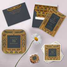 Egyptian Themed Blue  Gold Birthday Party Supplies