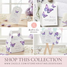 Butterfly Baby Shower Watercolor Minimalist