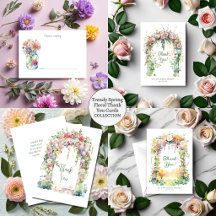 Trendy Spring Floral Thank You Cards