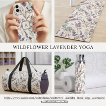 Wildflower Lavender Floral Yoga Accessories 