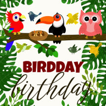 Cute Jungle Birds Kid's Bird Birthday 