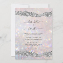 Elegant Pearl and Silver Glitter Wedding