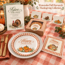 Watercolor Fall Harvest & Thanksgiving Collection