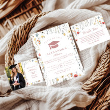 Elegant Wildflower Botanical Graduation