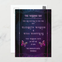 Elegant Mauve and Gold Wedding Invitations