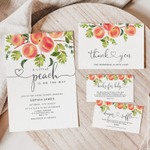 Watercolor peach baby shower