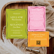 Minimalist Mid Century Modern Retro Bold Wedding