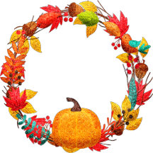Fall pumpkin autumn leaf wreath teal orange
