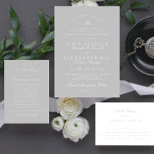 Light Grey Classic Elegant Calligraphy Wedding