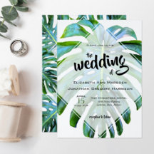 Tropical Hawaiian Monstera Leaves Wedding 