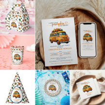 Rustic Orange Truck Little Pumpkin Baby Shower 