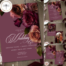 Elegant Moody Soft Rust & Burgundy Floral Wedding