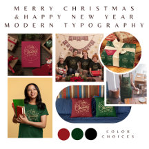 Merry Christmas & Happy New Year Modern Typography