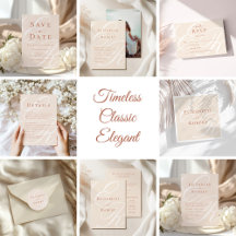 Elegant Terracotta & Beige Monogram Wedding Suite