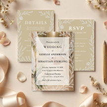 Elegant Botanical Beige and White Wedding 