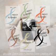 Simple Vellum Overlay Photo Wedding Save the Date