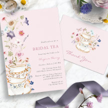 Blush Pink Wildflower Bridal Shower Tea Party