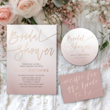 Chic Rose Gold Gradient Bridal Shower