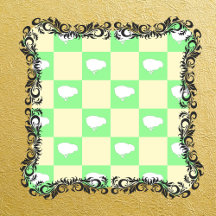 Easter Checkerboard Pattern with White Chick Motif