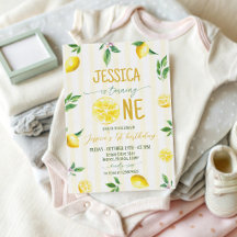 Lemon 1st Birthday Invitation Collection